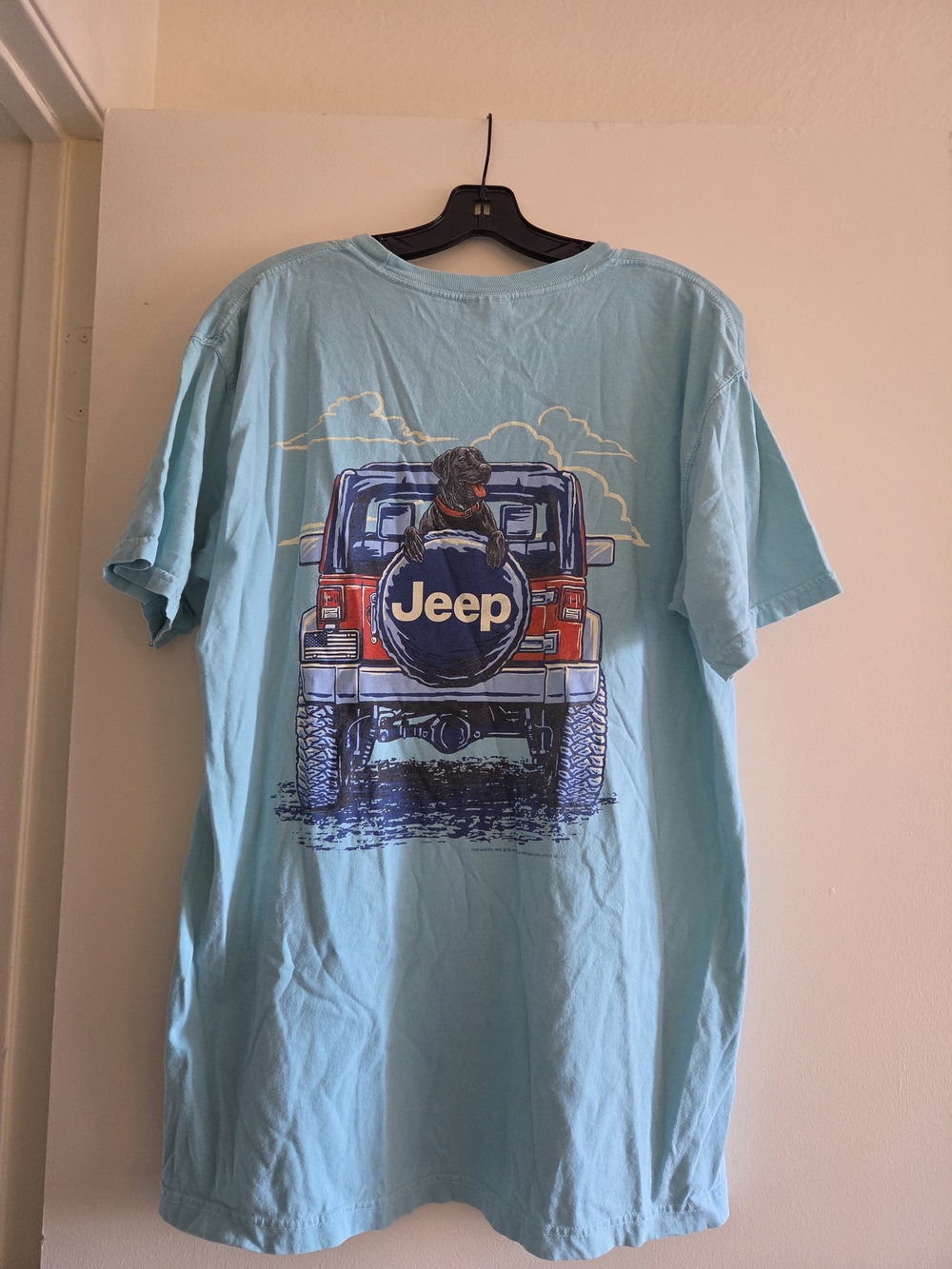 Comfort Colors Light Blue Jeep Graphic Short Sleeve Tee